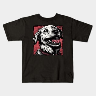 Retro Art Golden Retriever Dog Lover Kids T-Shirt
